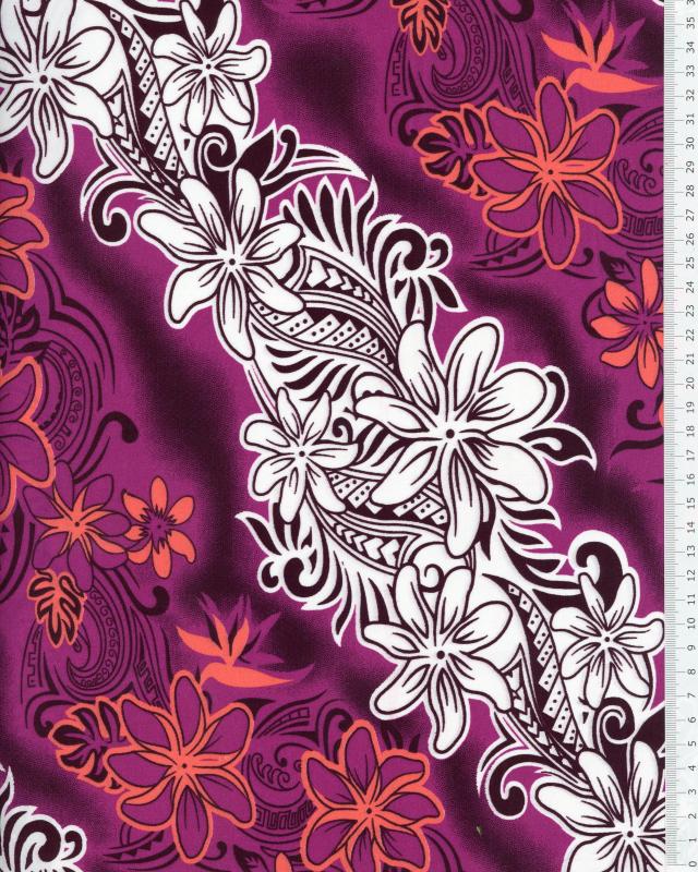Polynesian fabric KARI Purple - Tissushop